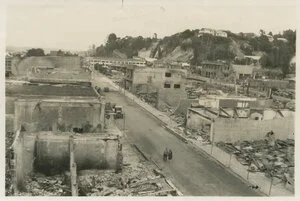 Creator unknown :Photograph of buildings damaged by the Hawke's Bay earthquake