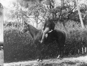 James Moore on horseback - Photographer unidentified