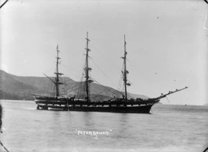 The sailing ship Peter Denny in Otago Harbour