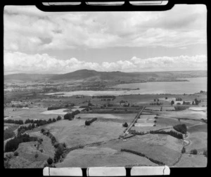 View of the Blackmore farm property with Lake Rotorua and city beyond, Bay of Plenty Region