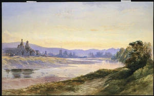 Gully, John, 1819-1888 :Mill buildings, Maitai River, Nelson, 1866.