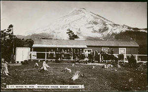 [Postcard]. Mountain house, Mount Egmont. F.T. Series No 9439. [1900-1911].