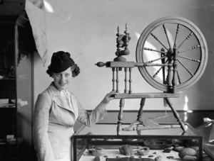 Woman with spinning wheel