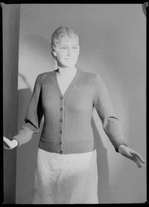 Knitted cardigan on manequin