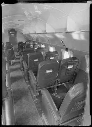 Vynide covers on seats of Dakota aircraft