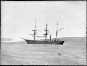 The French warship "La Vire" in Otago Harbour, 1874