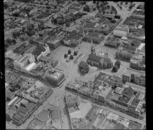 Aerial view of Cathedral Square, Christchurch