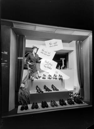 Shoe window display, James Smith Ltd.