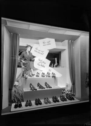 Shoe window display, James Smith Ltd.