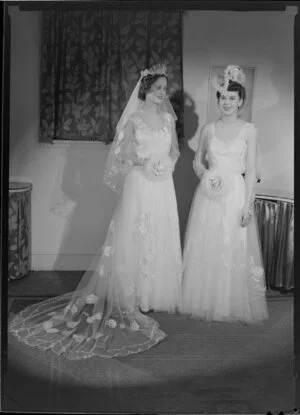 Models in wedding gowns