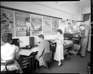 Travel agent's office with Ansett Airways posters