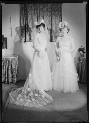 Models in wedding gowns