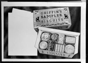 Illustration of Griffin's Sampler biscuit box