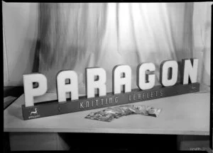 'Paragon Knitting Leaflets' counter signage