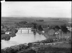Railway Bridge (Waikato Bridge) over the Waikato River at Ngaruawahia, 1910