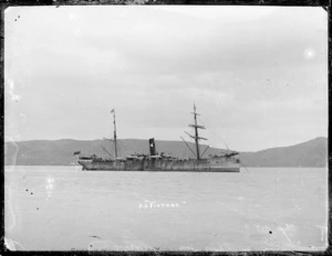 Steamship "Victory" in Otago Harbour in December 1883.