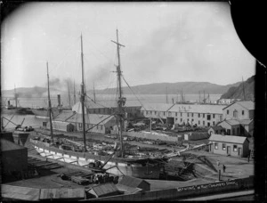 The sailing ship Lapwing in the Port Chalmers graving dock.
