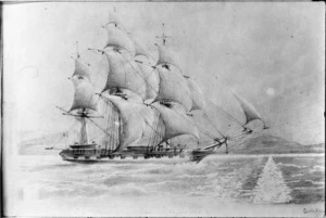 [Clarke, Cuthbert], 1819-1863 :Sailing ship fully rigged, 1852. [Palmyra?]