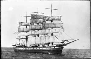 Sailing ship Hougomont at sea, ca 1900s