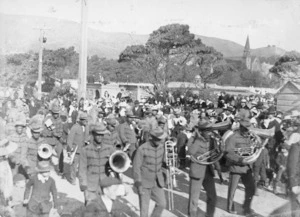 Maori band arriving at the Basin Reserve