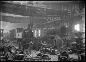 Petone Railway Workshops. Erecting shop.