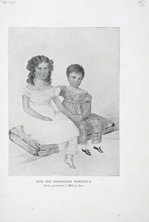 Mills, J., fl 1820s :Nina and Jerningham Wakefield from a portrait by J. Mills in 1822 [1928]