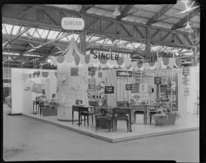 Singer sewing machine display stand at Ideal Home & Garden Show