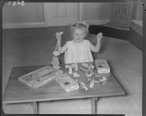 Child with construction toys