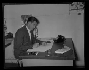 Mr Bolgar working at his desk
