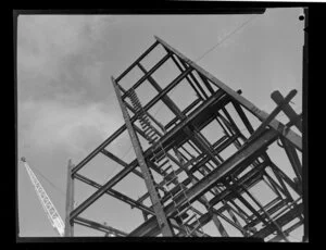 Steel girders for Shell building, The Terrace, Wellington