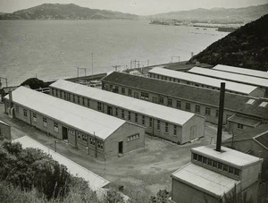 Buildings of Kaiwharawhara Military Camp on the Wellington Harbour