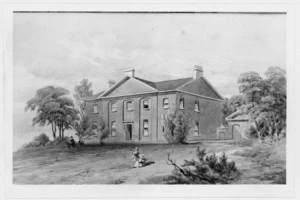 Thomas, Edmund, 1827-1867 :Samuel Marsden's vicarage at Parramatta in 1817. ca 1860?