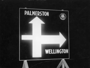 Palmerston Wellington road sign