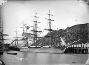 The sailing ship 'William Davie' at Port Chalmers, May 1873
