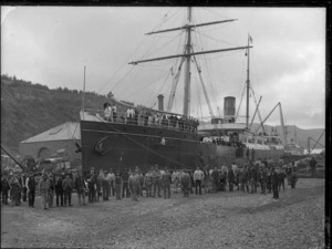 Steamship Talune in the Port Chalmers graving dock.
