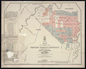Plan of a portion of the Wanganui Harbour endowment : being parts of blocks IX & XIII Pohangina, & XII Oroua survey districts / surveyed by A. Dundas, 1881.
