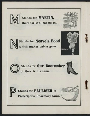Artist unknown: The rhyming trades alphabet. [Page 4]. M stands for Martin ... [1914].