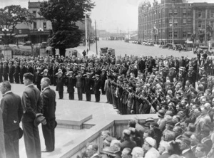 Military ceremony at the Cenotaph, Wellington