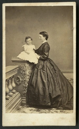 Lawrence, Samuel Charles Louis, active 1833-1891: Portrait of Emma Jane Cridland, nee Matson, and her daughter
