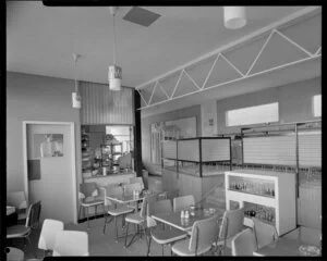 Dining room, John Reid squash courts, Kelburn, Wellington