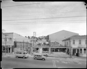 Arnold & Wright building construction site, Willis Street, Wellington