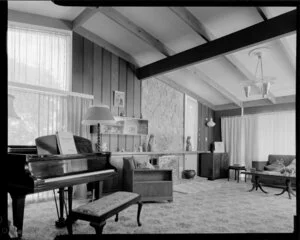 Interior, home of Hallam Walter Dowling in Avondale Road, Taradale, Napier