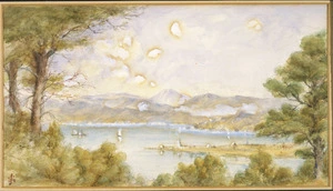 Stowe, Jane, 1838?-1931 :[Wellington Harbour from Tiakiwai. ca 1927?]