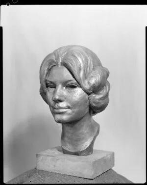 Sculpture of woman's head by James Gawn
