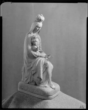 Sculpture of [Virgin?] and child