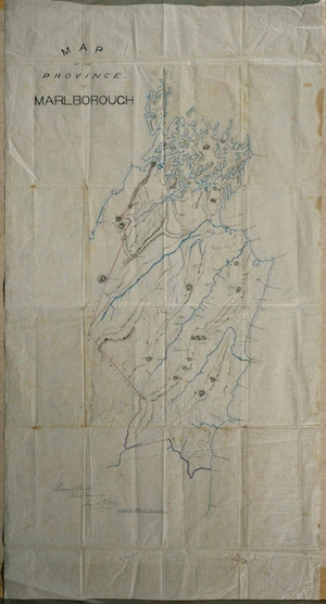 Clark, Henry Gostling, fl 1862-1893 :Map of the province of Marlborough [ms map]. June 15th 1864. Henry G Clark, chief surveyor