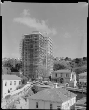 Herbert Gardens flats construction, The Terrace, Wellington