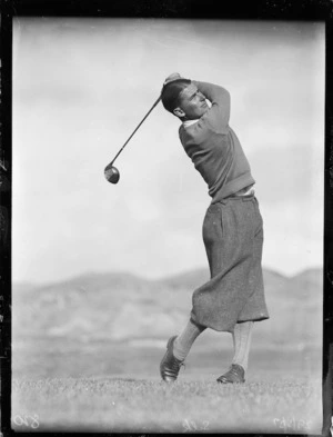 B M Silk playing golf, 1937