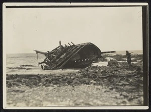 Remains of the wreck of schooner 'Clyde' at North Head, Macquarie Island
