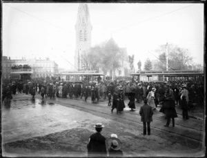 Opening of the electric tramway, Christchurch